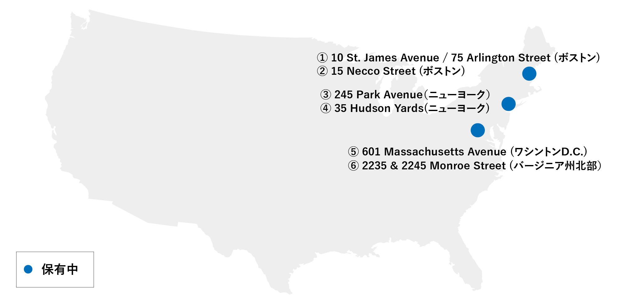 海外不動産 地図(アメリカ)