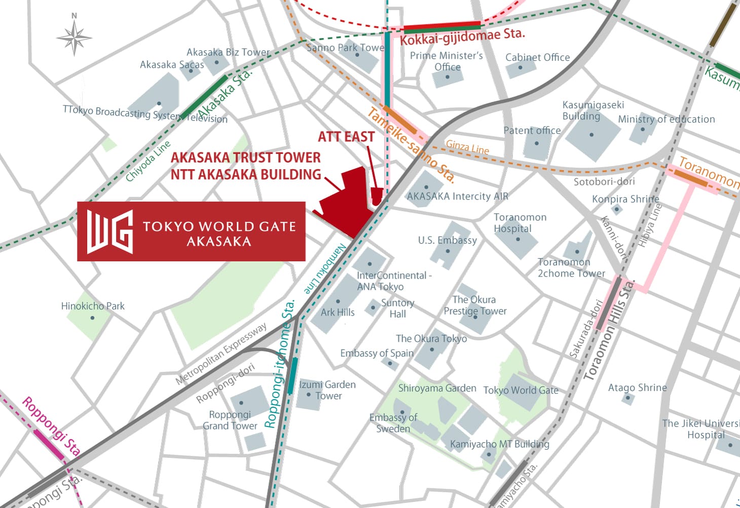 TOKYO WORLD GATE AKASAKA Vicinity Map